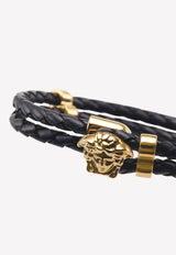 Medusa Braided Leather Bracelet