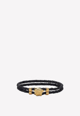 Medusa Braided Leather Bracelet