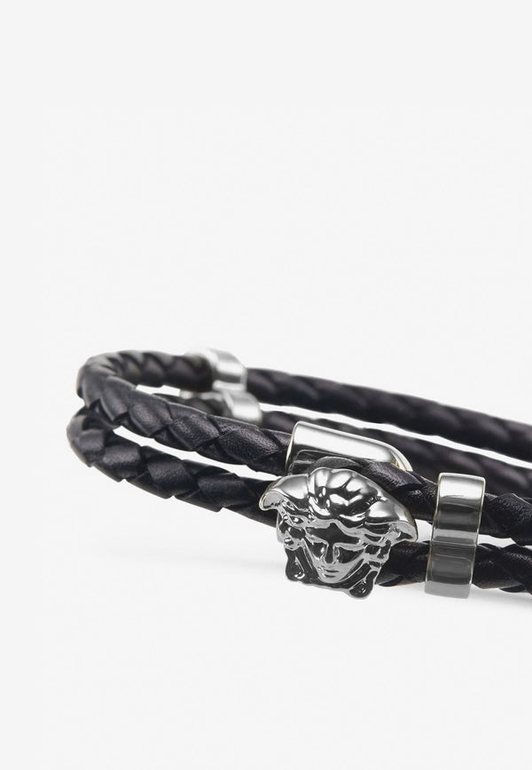 Medusa Braided Leather Bracelet