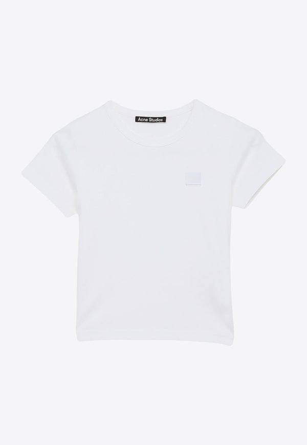 Boys Face Logo Patch Crewneck T-shirt