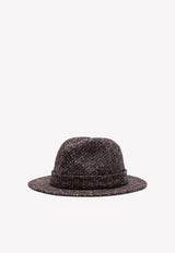 Fedora Hat in Micro Patterned Wool Tweed