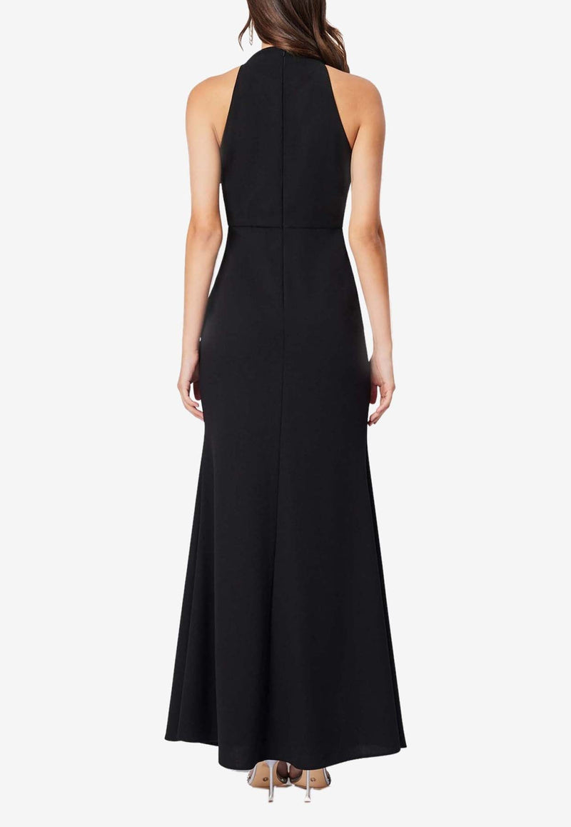 Jade High-Neck Draped Maxi Dress