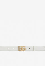 Girls DG Logo Buckle Belt in Patent Leather