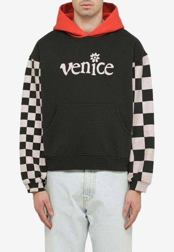 Venice Print Paneled Hooded Sweatshirt