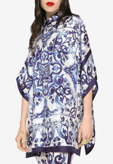 Majolica Print Short-Sleeved Kaftan Shirt