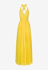 Sleeveless Silk Chiffon Maxi Dress