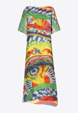 Carretto Print Maxi Kaftan Dress