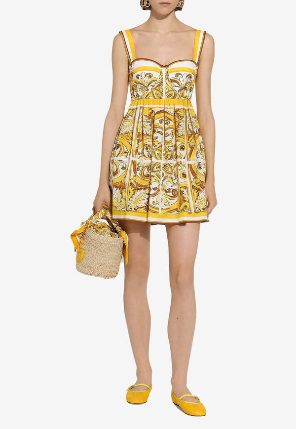 Majolica Print Mini Corset Dress