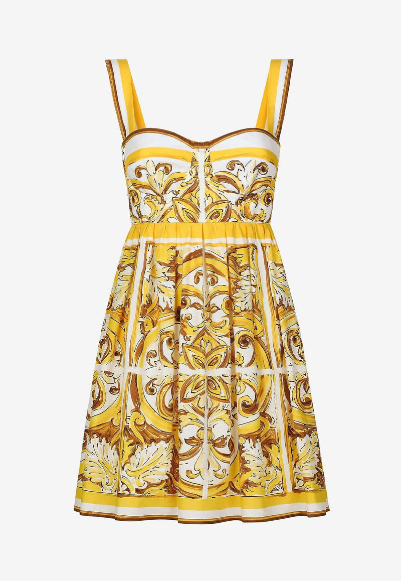 Majolica Print Mini Corset Dress