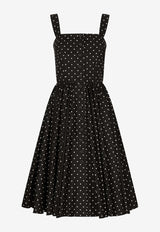 Polka Dot Print Midi Dress