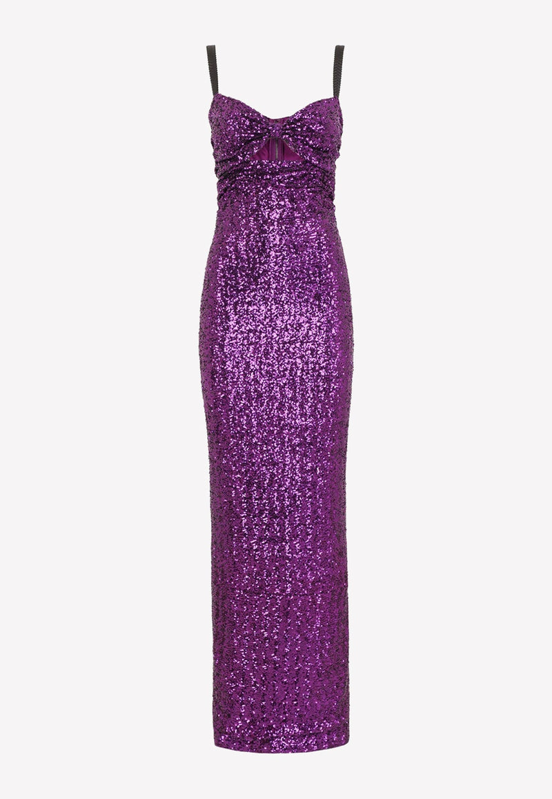 Sleeveless Sequined Maxi Dress