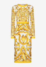 Majolica Print Midi Dress