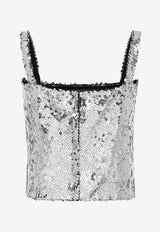 Sequin-Embellished Sleeveless Top