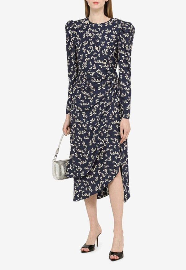 Floral Midi Silk Dress