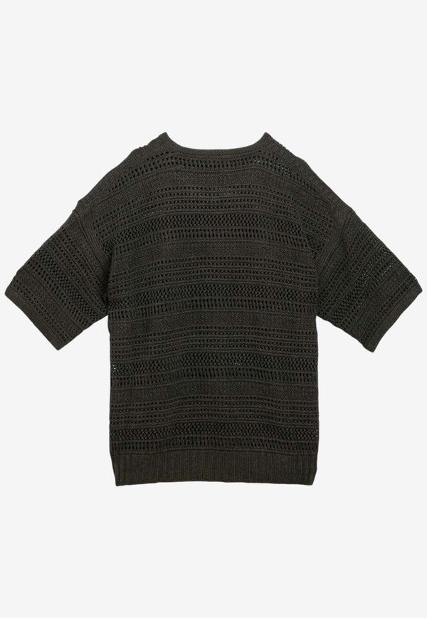 Crochet Linen and Silk Sweater