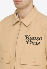 Logo Print Zip-Up Jacket