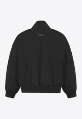 Zip-Up Bomber Jacket in Wool-Blend