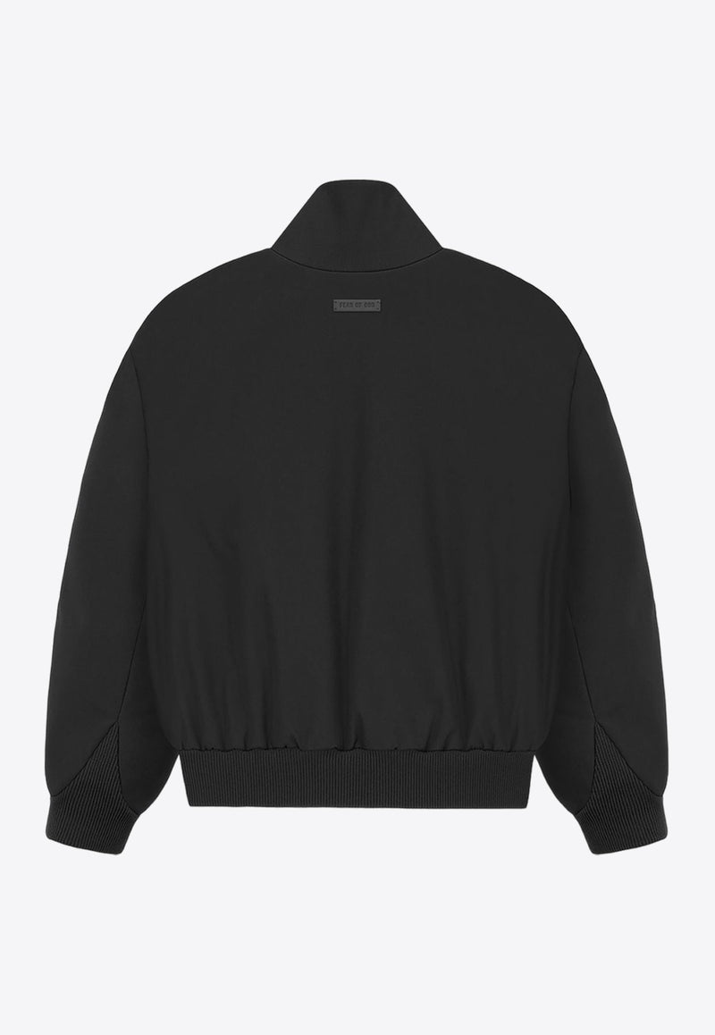 Zip-Up Bomber Jacket in Wool-Blend