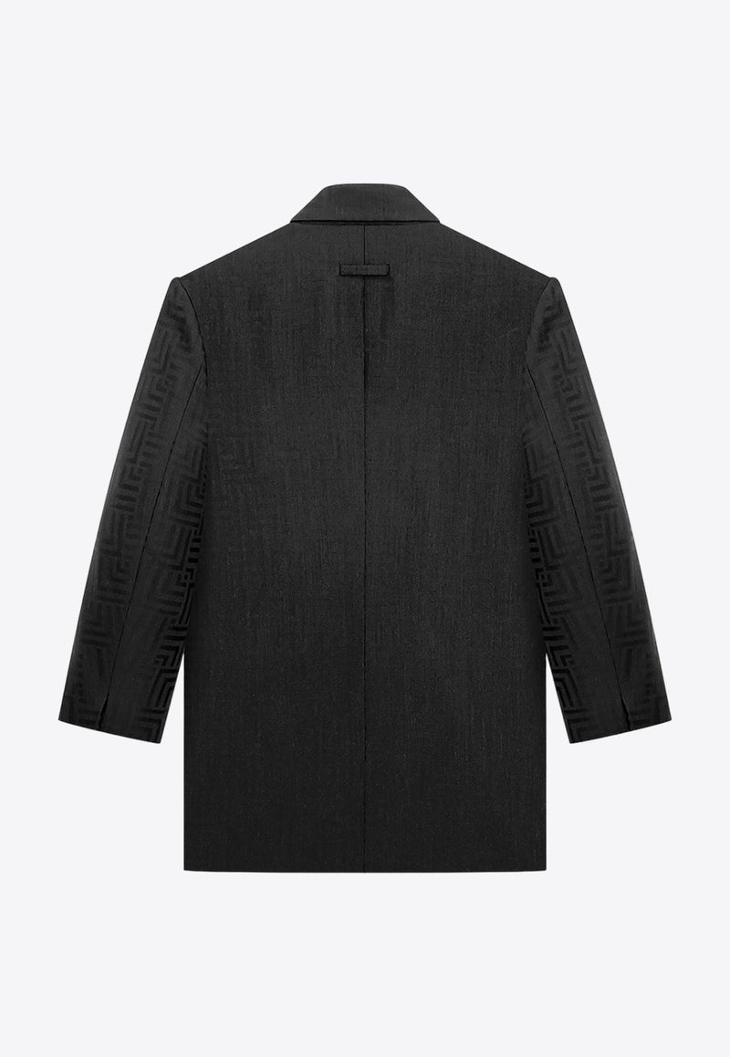 Double-Breasted Wool-Blend Jacquard Blazer