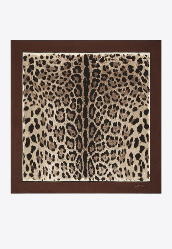 Leopard Print Silk Twill Scarf