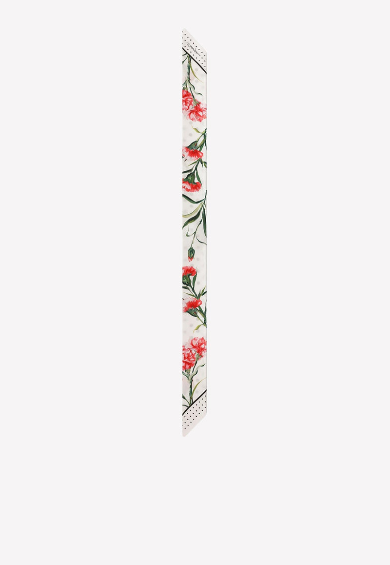 Carnation-Print Twill Band