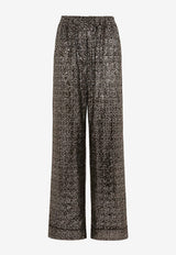 Sequin-Embellished Wide-Leg Pants