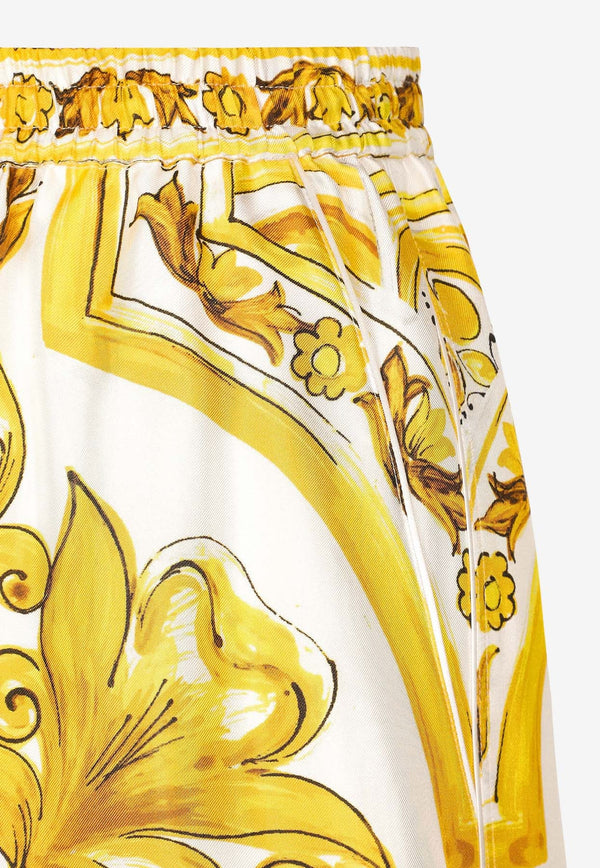 Majolica Print Silk Pajama Shorts