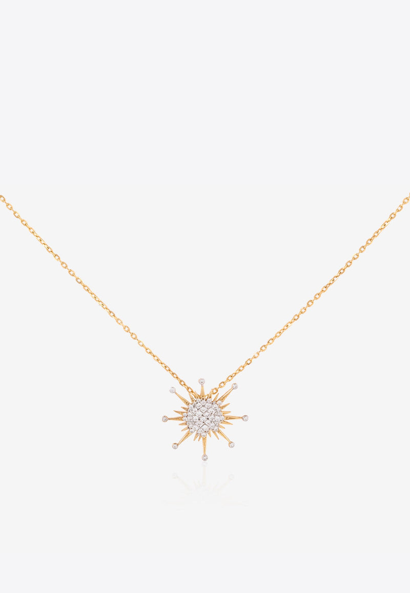 Diamond Splash Collection Necklace in 18-karat Yellow Gold and White Diamonds