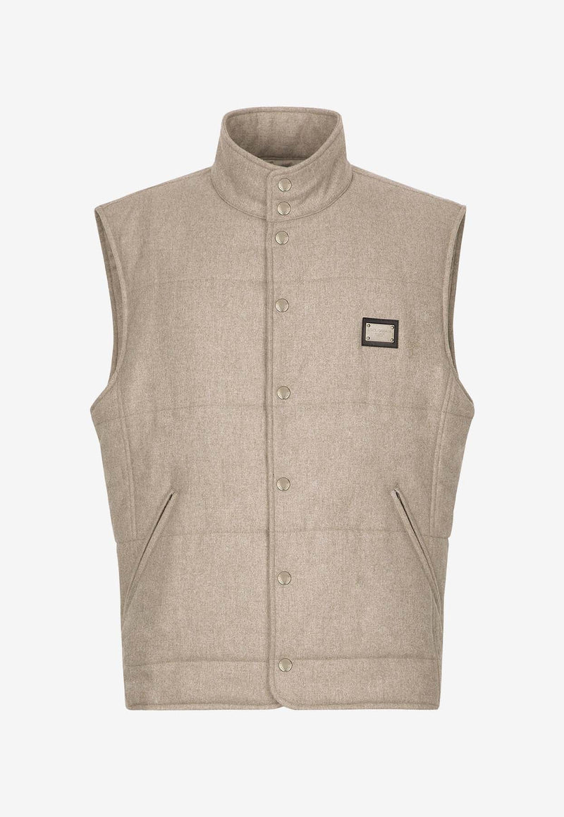 Sleeveless Padded Cashmere Vest