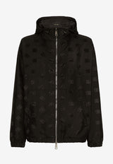 Jacquard Logo Hooded Jacket