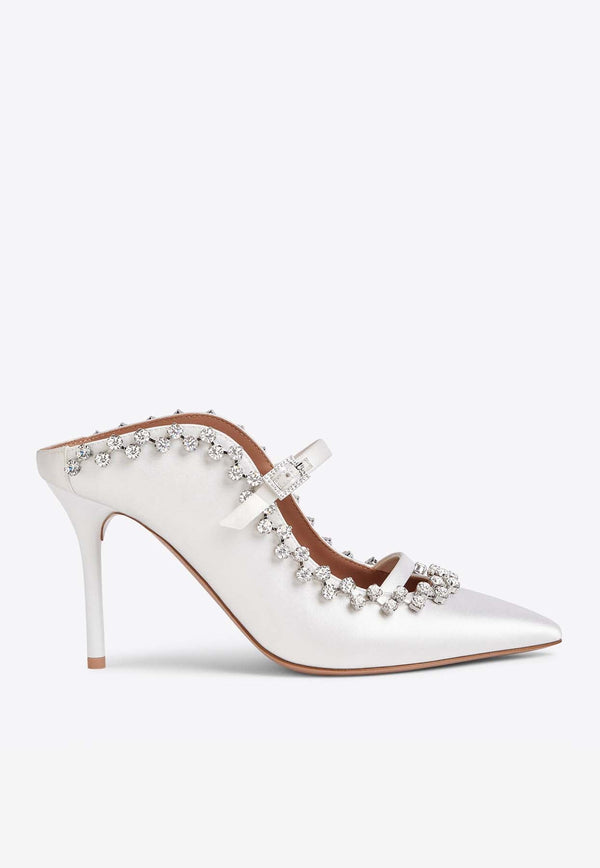 Gala 85 Crystal-Embellished Satin Mules