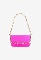 Mini Galactic Crystal Shoulder Bag in Satin