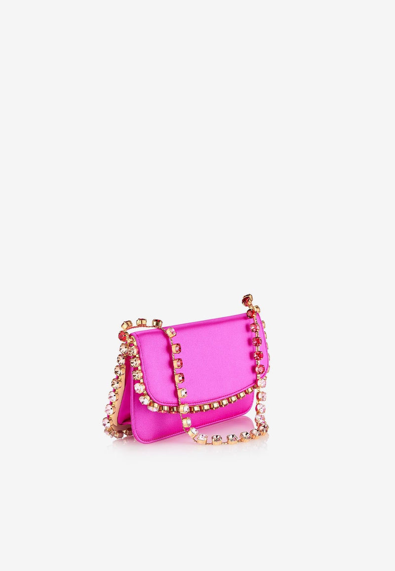 Mini Galactic Crystal Shoulder Bag in Satin