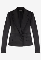 Duchesse Crop Belted Silk Jacket