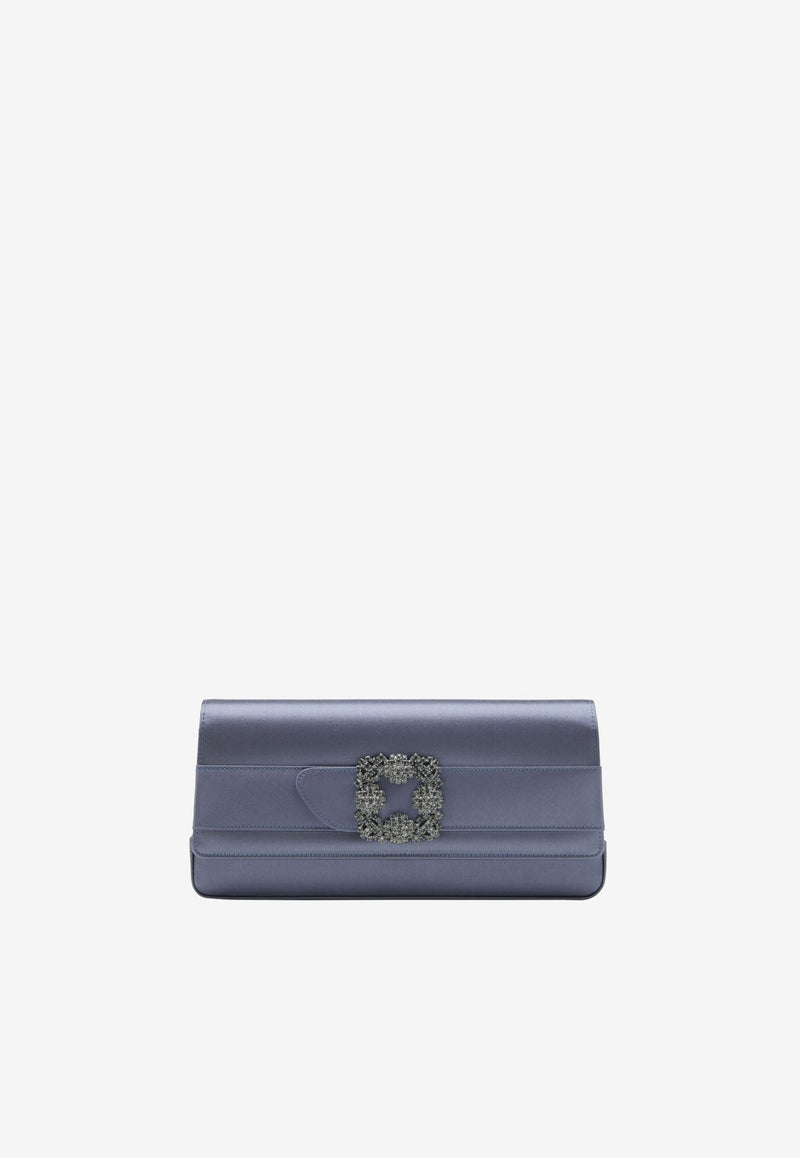 Gothisi FMC Crystal Buckle Satin Clutch