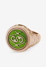 Me Oh Me Sparkly Green 18K Rose Gold Diamond Ring