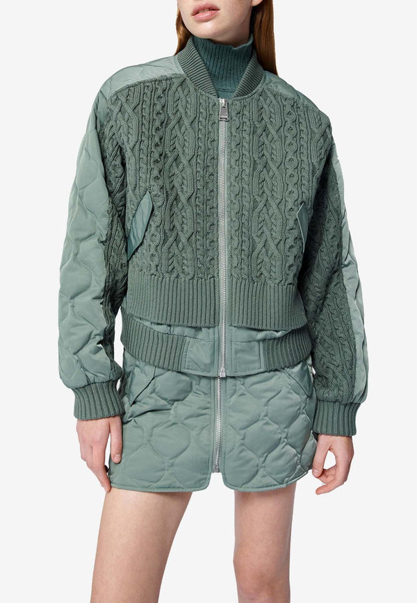 Rollins Knitted Zip-Up Bomber Jacket