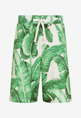 Banana Tree Print Track Shorts