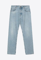 Straight-Leg Washed Jeans