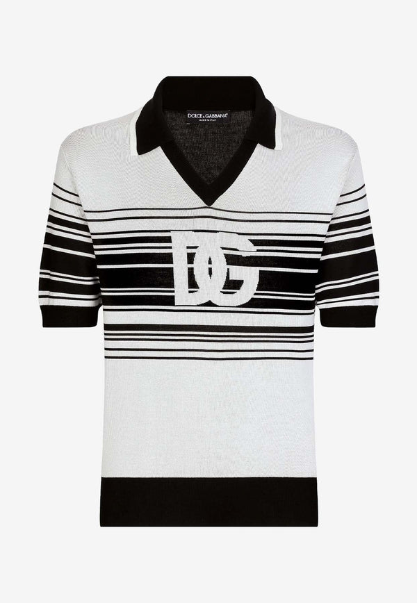 DG Logo V-neck Polo T-shirt