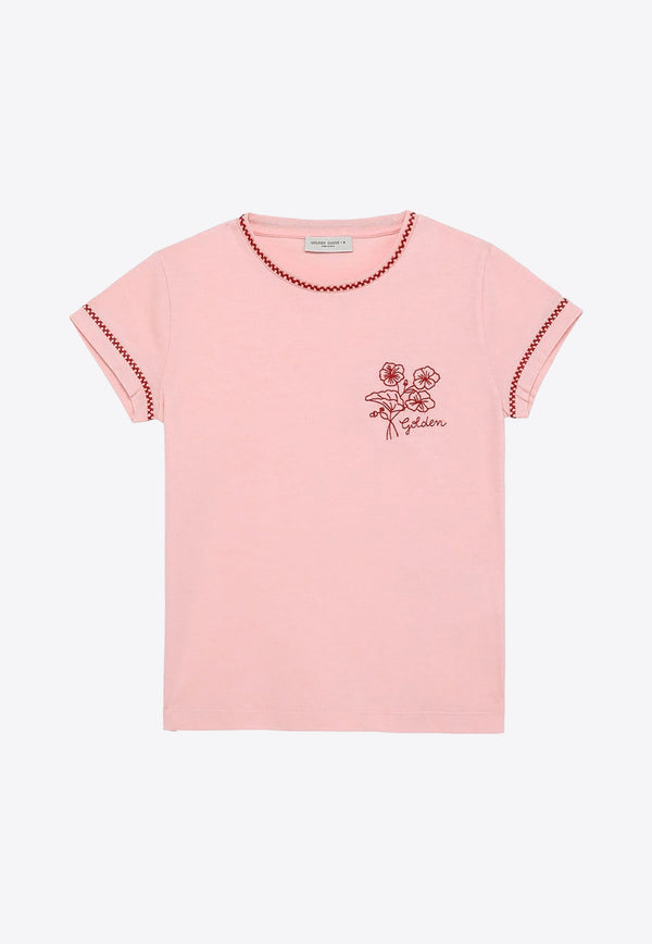 Girls Embroidered Crewneck T-shirt