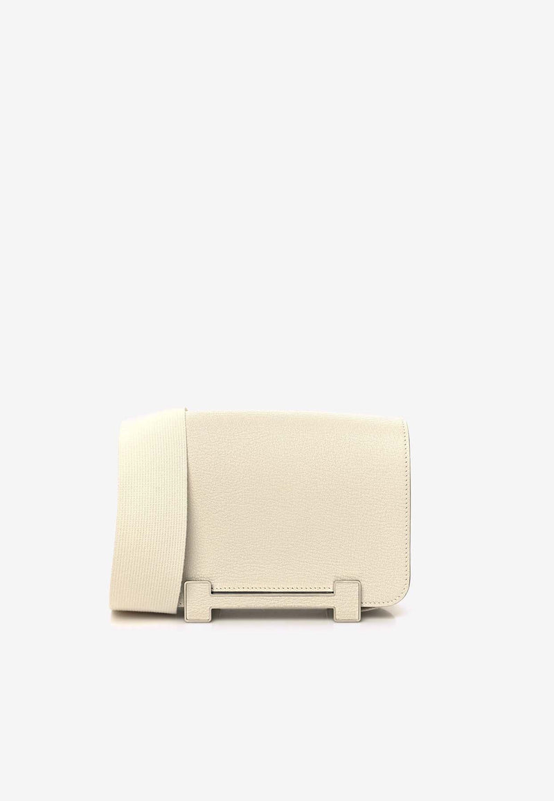 Geta Shoulder Bag in Gris Pale Chevre Leather with Palladium Hardware