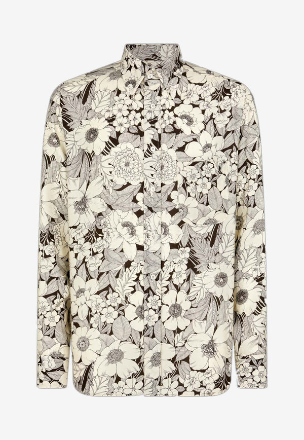 Long-Sleeved Floral Shirt