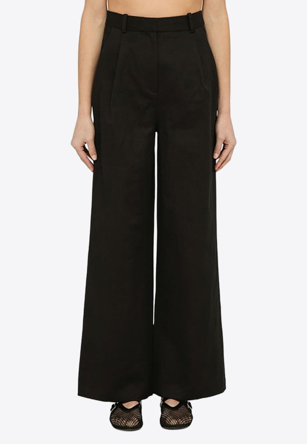 Linen-Blend Wide-Leg Pants