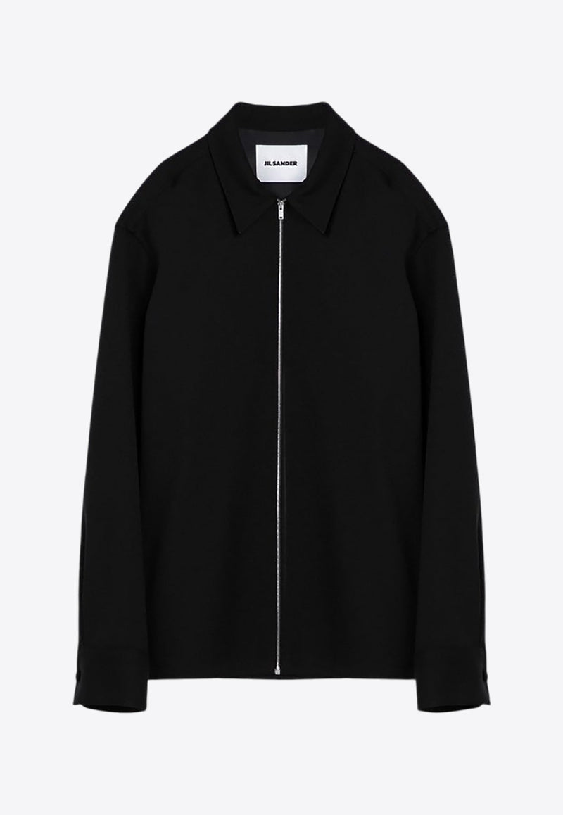 Zip-Up Long-Sleeved Shirt Jacket