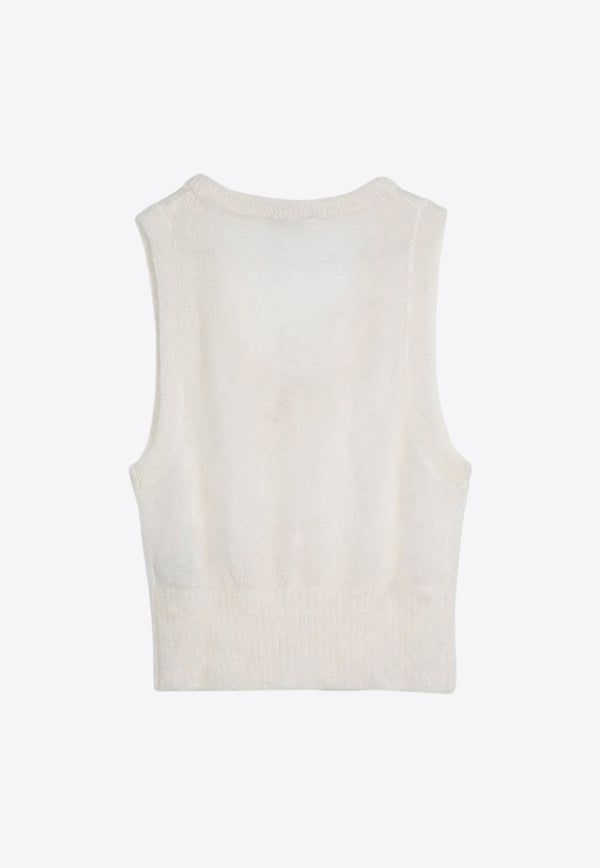 Mohair Lace-Up Knitted Vest