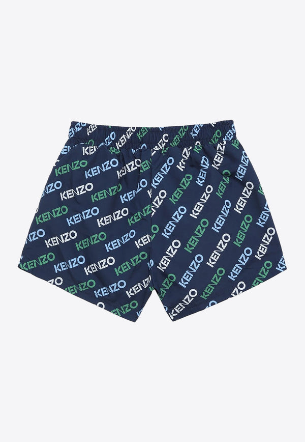 Boys All-Over Logo Swim Shorts