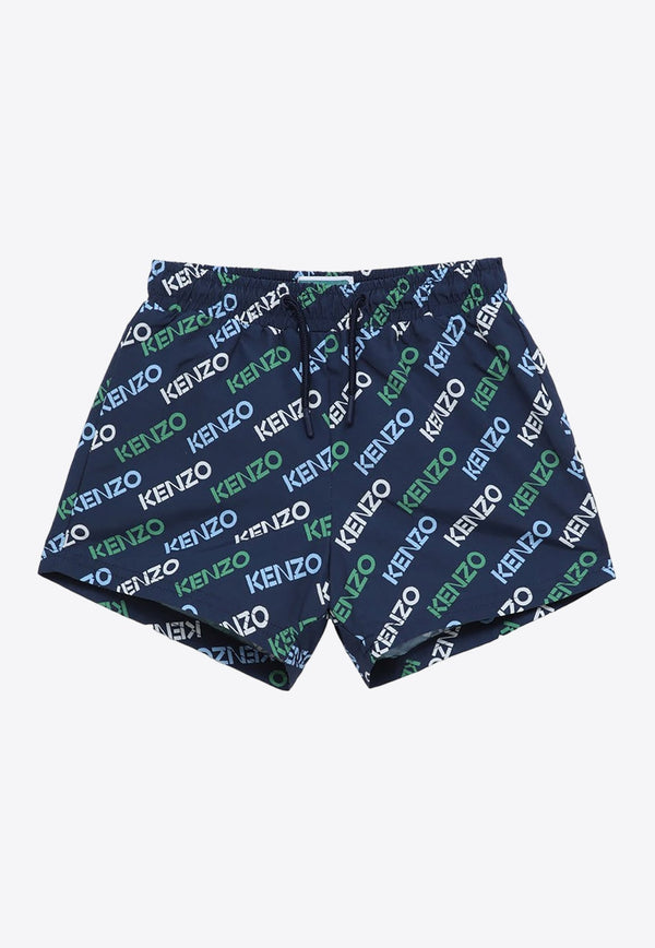 Boys All-Over Logo Swim Shorts