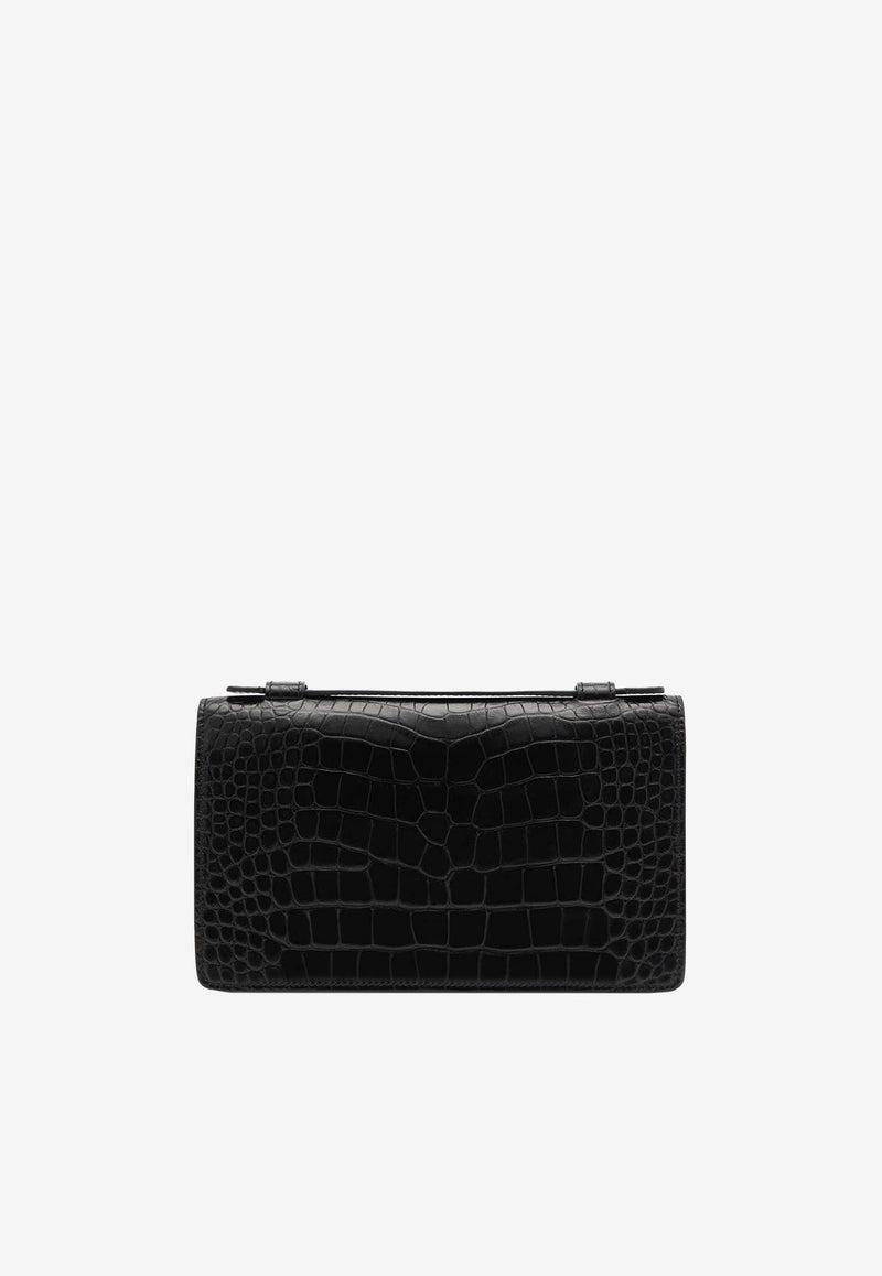 Jennifer Crossbody Bag in Croc Embossed Leather