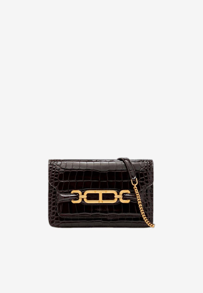 Small Whitney Croc-Embossed Shoulder Bag